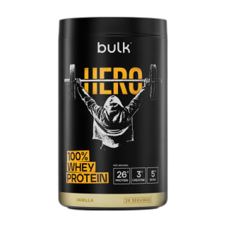 Bulk Hero Whey Proteína de Suero de Leche con Creatina y BCAA de Vainilla 910g 19.99€