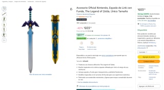 Accesorio Oficial Nintendo, Espada de Link con Funda por $603 en Amazon