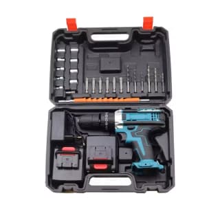 Set de taladro percutor inalámbrico con 2 baterías 21V 1,5 Ah por 21,34€