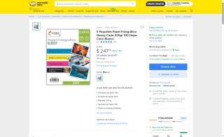 Papel Fotográfico Glossy 200gr 100 Hojas por $248 | Oferta Mercado Libre