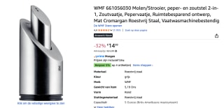 WMF 2-in-1 Zout-/Peperstrooier Set 2-delig voor €14,99 bij Amazon