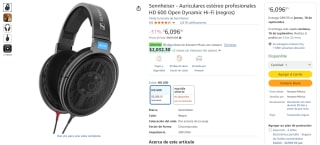 Auriculares Sennheiser HD 600 por $6,097 | Oferta Amazon