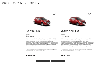 Nissan March 2026 por $245,990 en Nissan