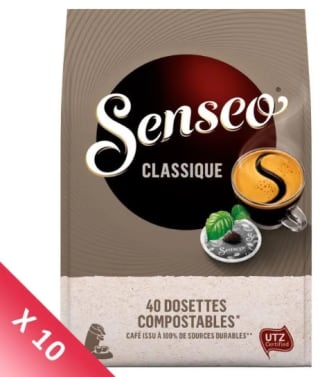 Lot de 10 x 40 Café Dosettes Classique SENSEO à 120,91€