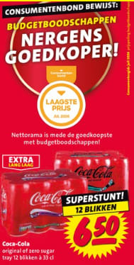 Tray Coca Cola Original of Zero voor €6,50