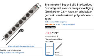 Brennenstuhl Super-Solid Surge Protection A 8-voudig voor €19,82 bij Amazon