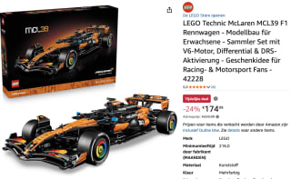 LEGO Technic McLaren MCL39 F1 auto 42228 voor €174,99 bij Amazon