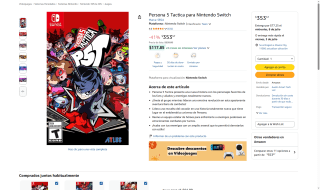Persona 5 Tactica Nintendo Switch por $354 | Oferta Amazon