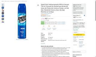 Speed Stick Antitranspirante ADN 150ml sin Alcohol por $45 | Amazon