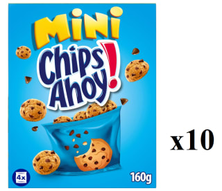 10 Paquetes de Galletas mini con pepitas de chocolate Chips Ahoy 160 g. por 9.3€