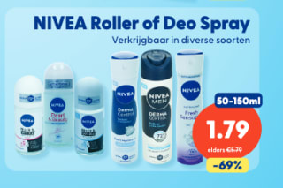 Nivea roller of deo spray voor €1,79 bij Die Grenze