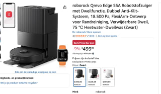 Roborock Qrevo Edge S5A Robotstofzuiger met Dweil 18.500 Pa FlexiArm 75°C Auto Wash