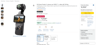 DJI Osmo Pocket 3 por $6,426 en Amazon