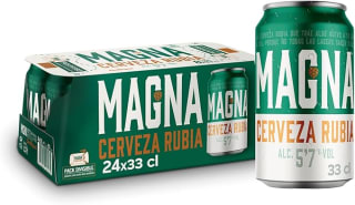 Magna Cerveza, Pack 24 Latas x 330ml, Cerveza Dorada Lager por 12,21€