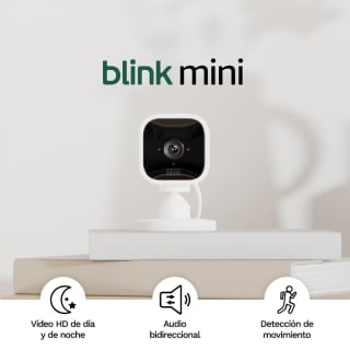 Blink Mini Cámara de seguridad inteligente compacta, interior, cableada por 14.99€