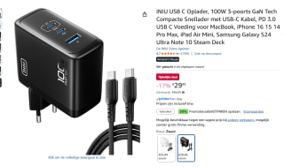 INIU USB C Oplader, 100W 3-poorts GaN Tech voor €20,99 dmv code bij Amazon