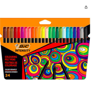 Rotuladores BIC Intensity de punta fina (0,9 mm) paquete de 24 unidades por 4,99€