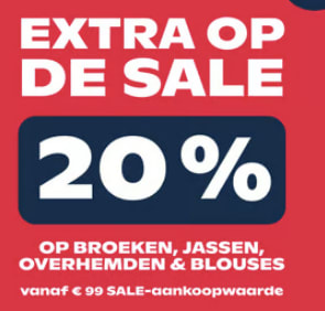 20% extra korting op de sale bij Peek & Cloppenburg