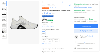 Reebok Flip Charge por $779 en Mercado Libre