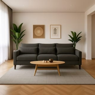 Sofá 3 Cuerpos Lykos Gris Oscuro Tela Confort para tu Hogar $199.990 Mundo Lider, cl