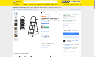 Escalera Acero Tijera Plegable por $648 | Mercado Libre