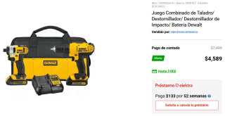 Juego Combinado de Taladro/ Destornillador/ Destornillador de Impacto/ Batería Dewalt