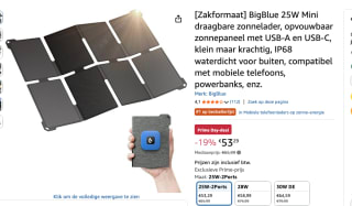 BigBlue draagbare zonnelader voor €53,29 bij Amazon