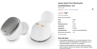 Hama In Ear headset Bluetooth Stereo voor €19,49 bij Amazon