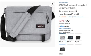 Eastpak DELEGATE + Shoudertas, 17 inch laptopvak Sunday Grey voor €25,64 bij Amazon