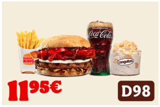 Menú Grand Whiskey BBQ mediano con Mini King Fusion por 11,95€