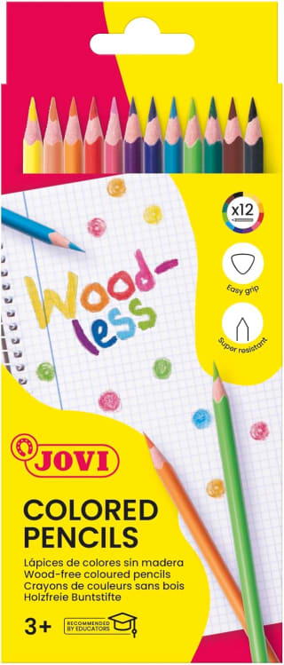 Jovi Lápices de colores Woodless, 12 unidades, Colores surtidos por 1.25€