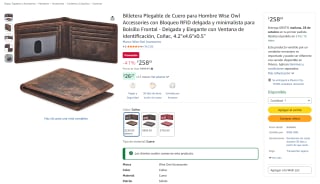 Billetera Plegable de Cuero Wise Owl Accessories por $259 en Amazon