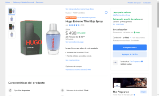 Perfume Hugo Extreme 75ml por $498 | Mercado Libre
