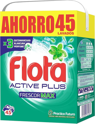 FLOTA Frescor Max 45 Lavados 2 x detergente lavadora en polvo por 10,39€