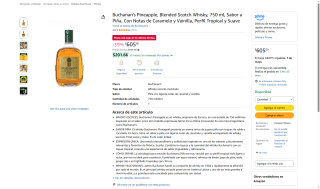 Whisky Buchanan's Piña 750ml por $605 | Oferta Amazon