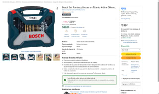Set 50 Piezas Titanio X-Line Bosch por $399 | Amazon
