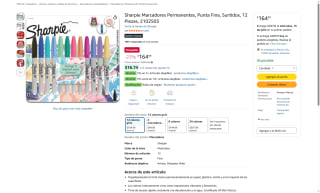 Sharpie Marcadores Permanentes Punta Fina por $165 | Oferta Amazon