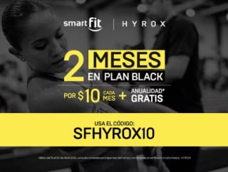 Cupón SmartFit: 2 Meses de Plan Black por $10 + Mantenimiento Gratis