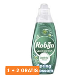 1+2 gratis op Alle Robijn Quickwash bij de AH