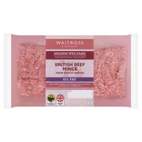 Waitrose British Native Breeds Beef Mince 750g £4.66
