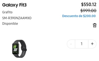 Smartwatch Samsung Galaxy Fit3 por $550