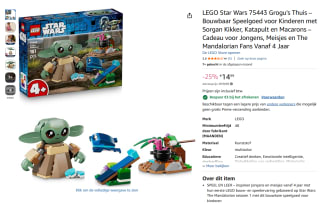 LEGO Star Wars 75443 Grogu's Thuis voor €11,99 bij Amazon