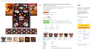 ANNIEMOOM Camino de Mesa 33 x 230 cm Día de Muertos por $99 en Amazon