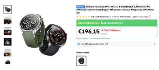 OnePlus Watch 3 voor 142 euro met de code