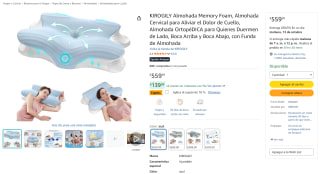 KIROGILY Almohada Memory Foam (60 x 40 x 13/11 cm) por $504 en Amazon