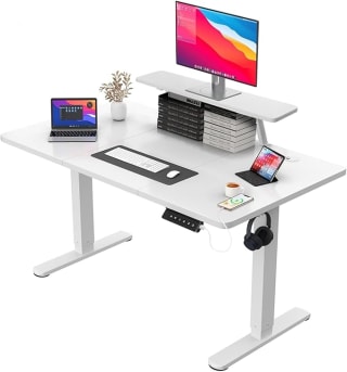 Escritorio Elevable Eléctrico Blanco por $2,339 | Amazon