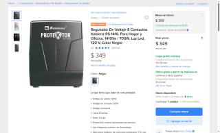 Regulador De Voltaje 8 Contactos Koblenz por $299 | Mercado Libre