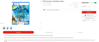 Horizon Forbidden West (PS5) por $359 en Sanborns