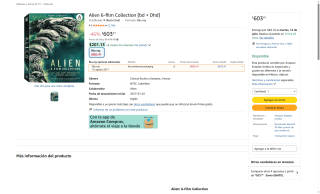 Colección Blu-ray Alien 6 Películas por $603 | Oferta Amazon