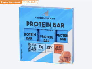 Barritas de proteínas Accelerate (pack x3) por 1,49€.